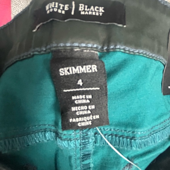 WHBM Deep Green Ankle Zip Skimmer Pants NWT Size 4 - Picture 8 of 9